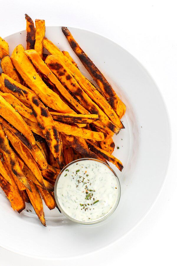sweet potato fries on a plate