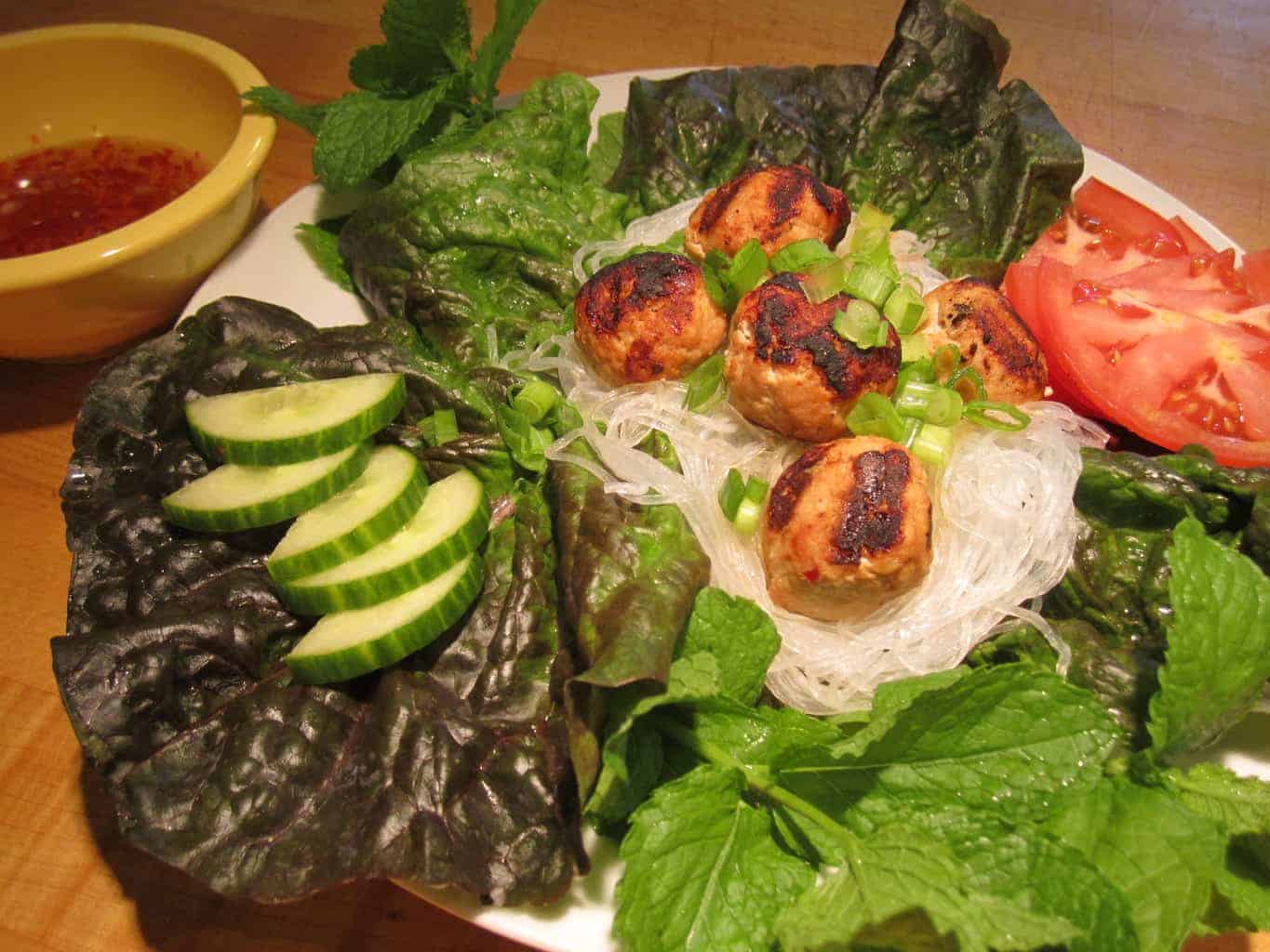 Vietnamese Turkey Meatballs with Vermicelli