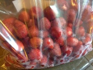 strawberries in ziploc bag