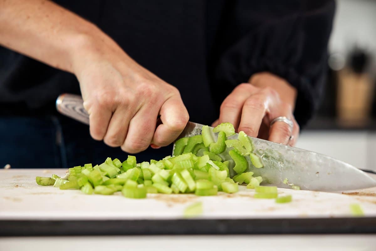 dicing celery