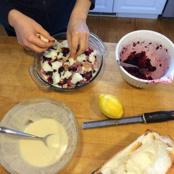 Lemon Berry Angel Cake Trifle Assembly - The Lemon Bowl