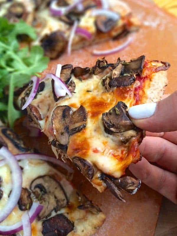 Mushroom Pizza with Garlic and Rosemary