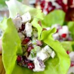 Healthy Pomegranate Chicken Salad Lettuce Wraps - Iowa Girl Eats