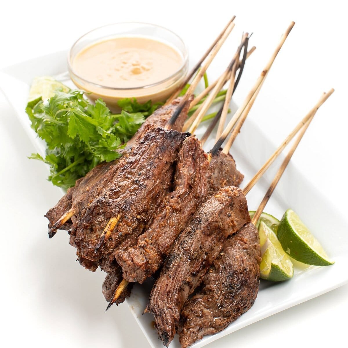 Beef Satay Skewers with Peanut Dipping Sauce