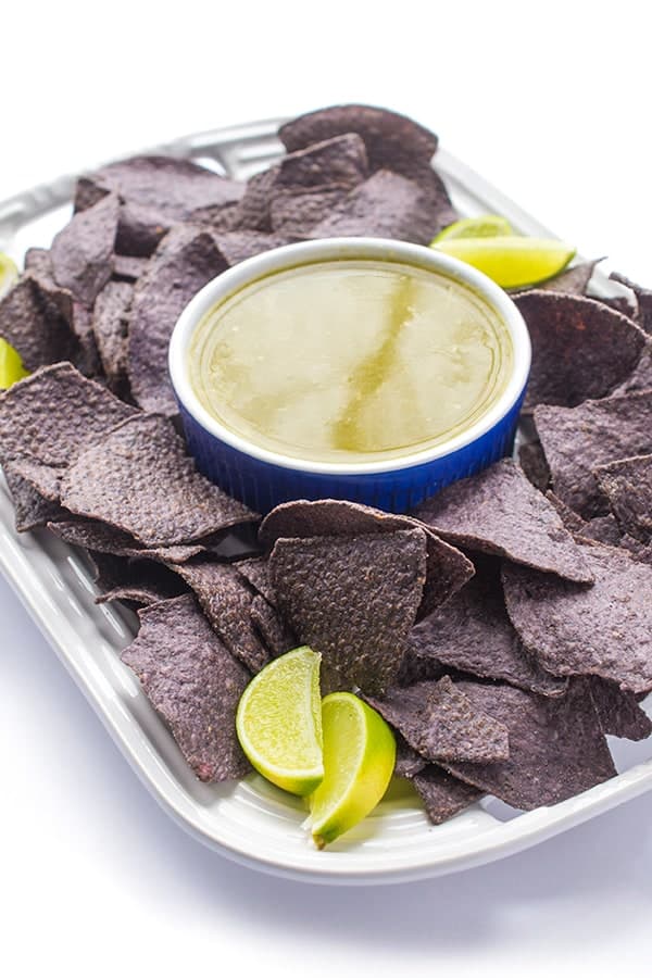 Five Ingredient Green Salsa - an authentic salsa verde recipe