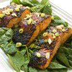 Honey Soy Glazed Salmon - an easy broiled seafood dinner recipe