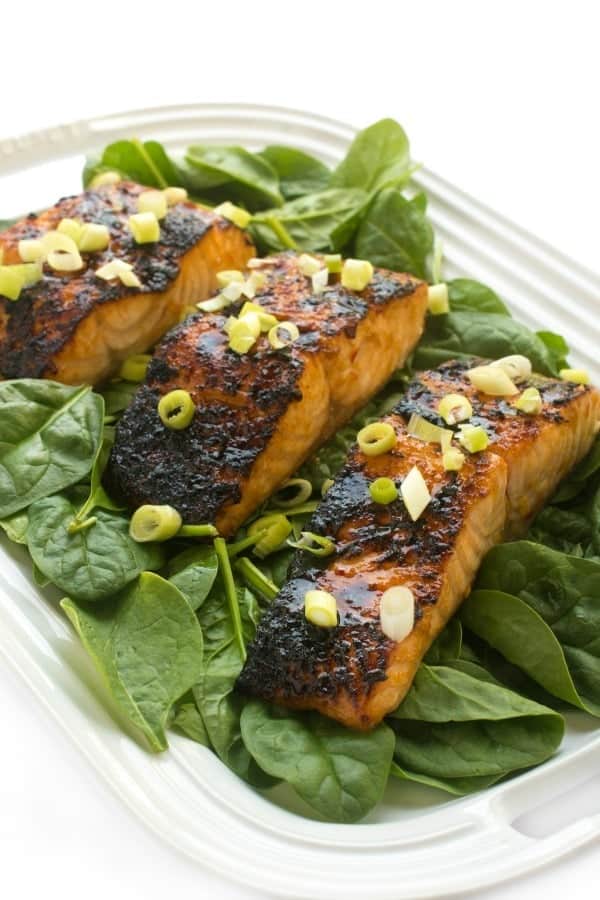 Honey Soy Glazed Salmon - an easy broiled seafood dinner recipe