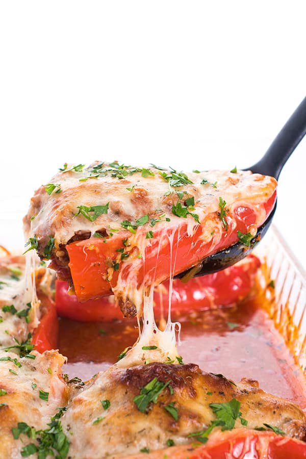 Sausage Pizza Stuffed Peppers