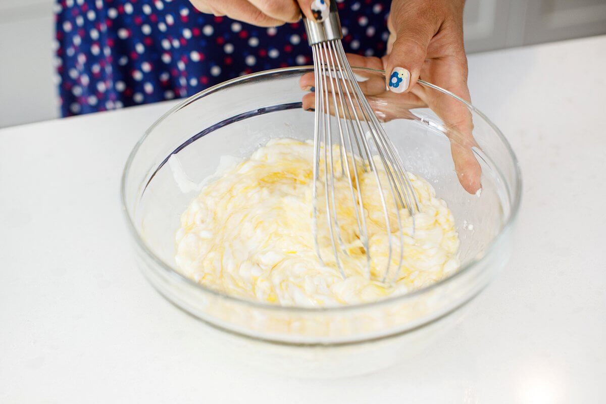 Liz mixing ingredients