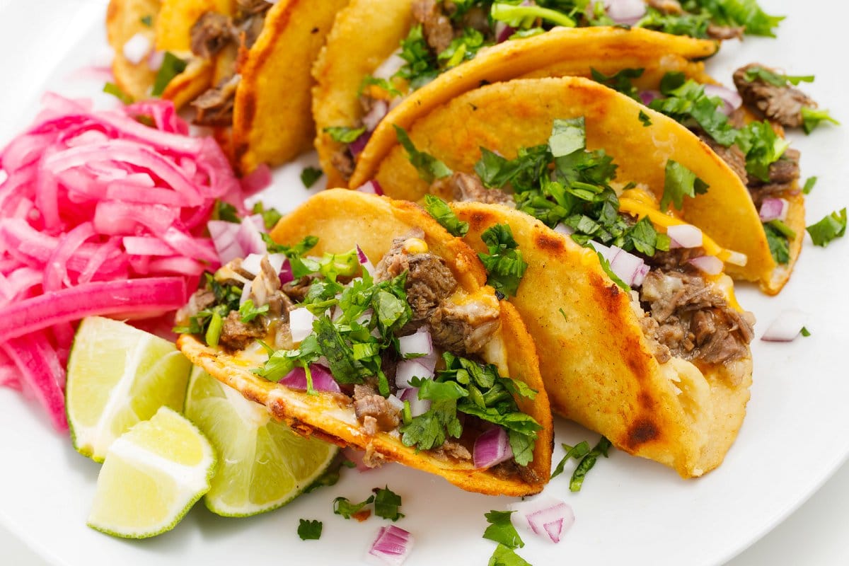 Plate of Beef Birria Tacos