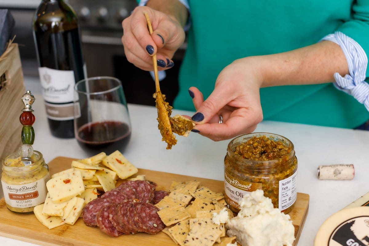 Liz eating olive spread