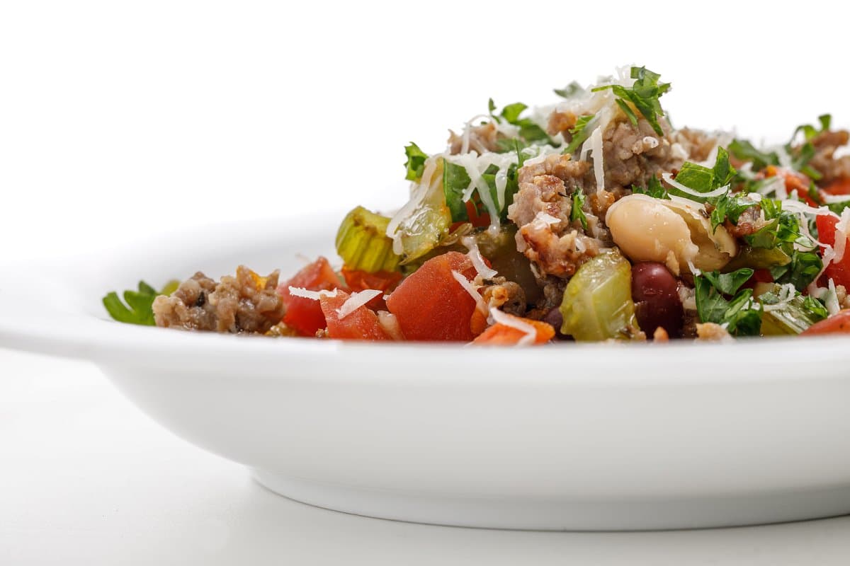 Side view of Italian Sausage and Bean Soup