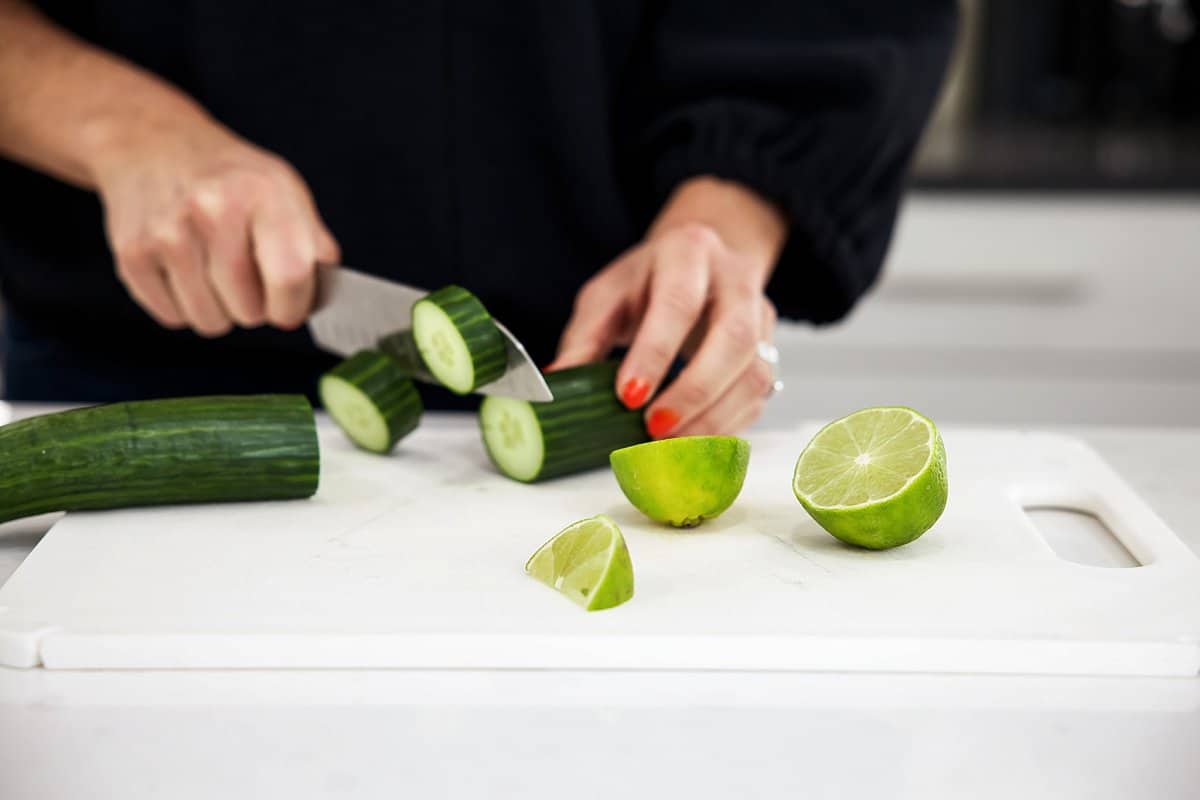 Liz Slicing Cucumbers