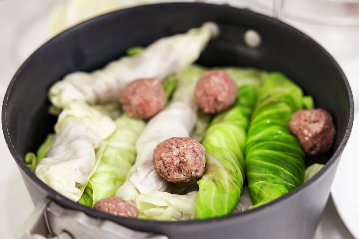 cabbage rolls in a pan