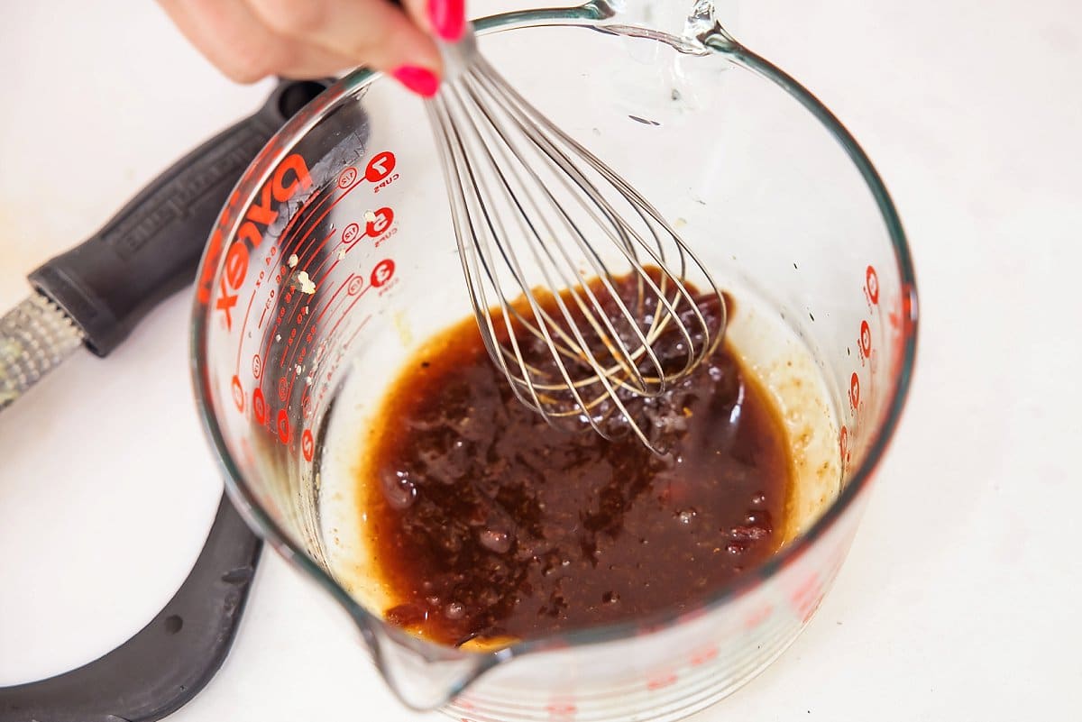 Whisking the marinade