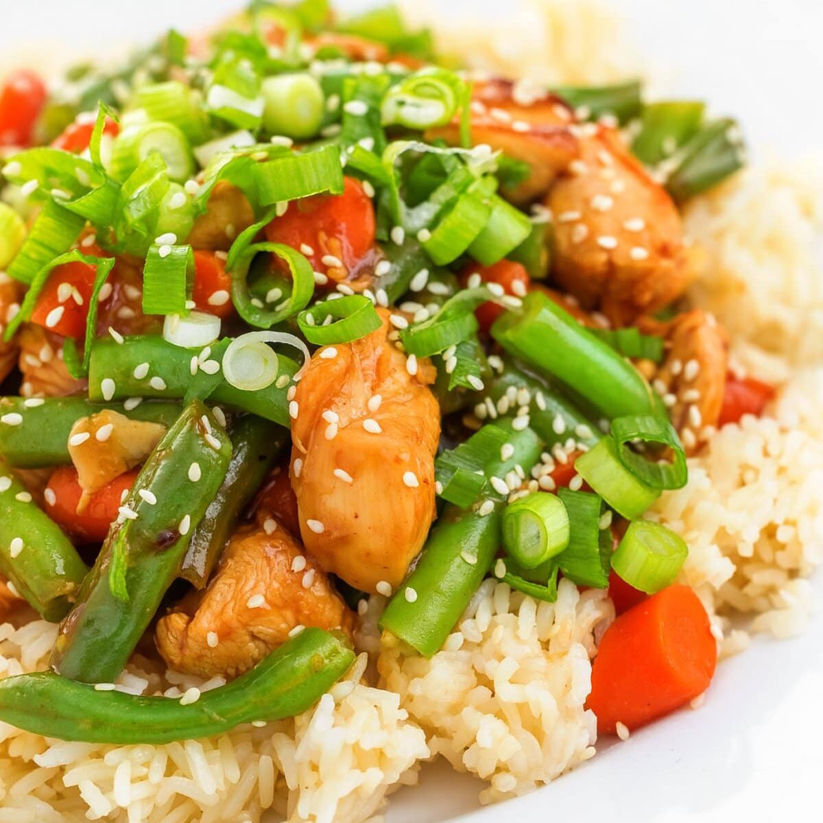 Sesame Chicken and Green Bean Stir Fry