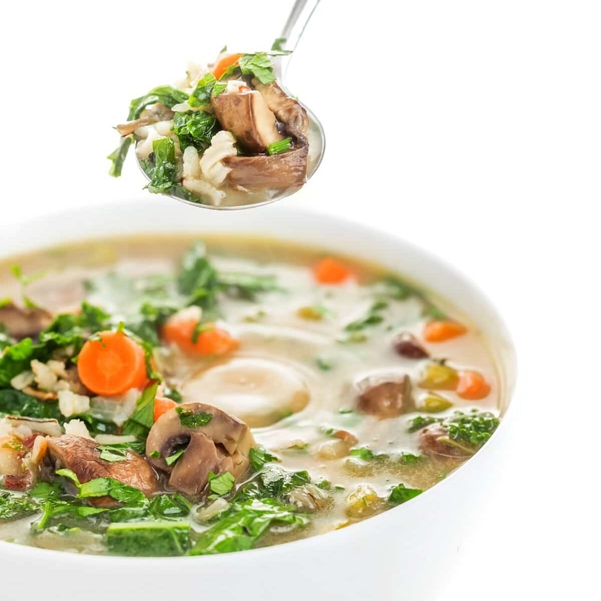 Creamy Vegan Mushroom Wild Rice Soup