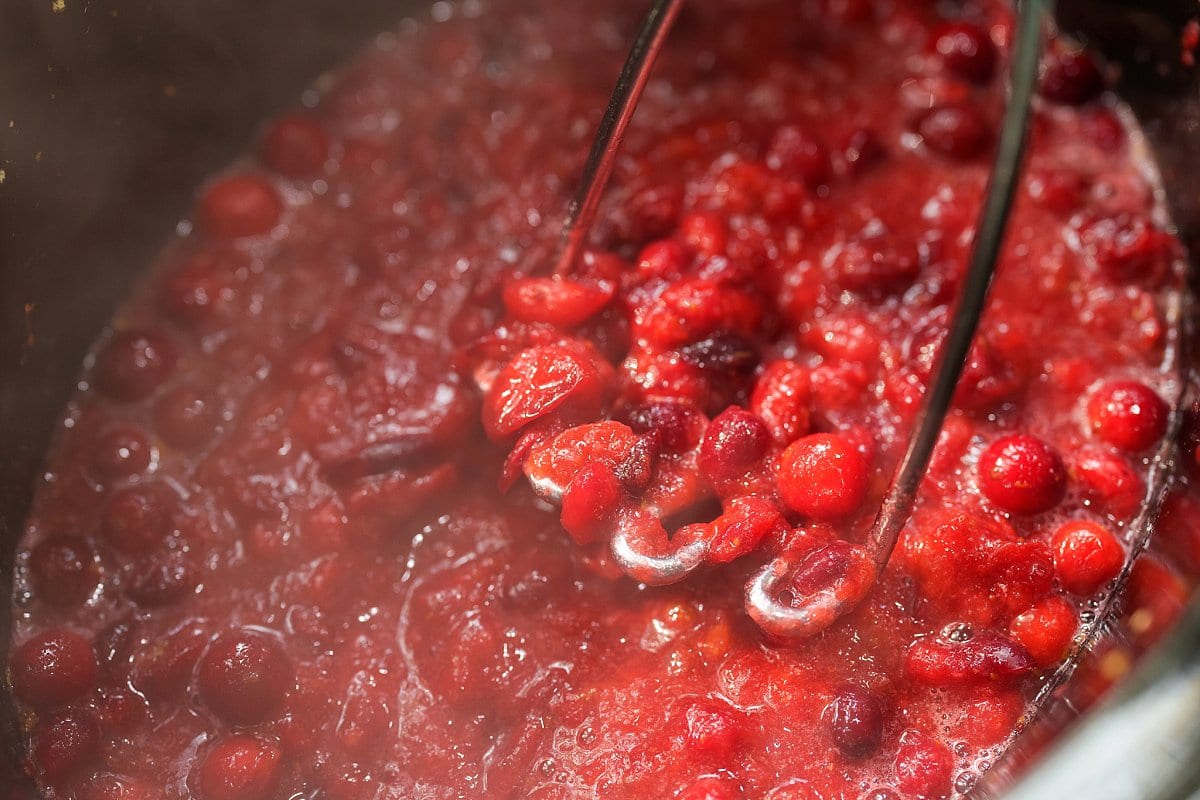 A close up of cranberries