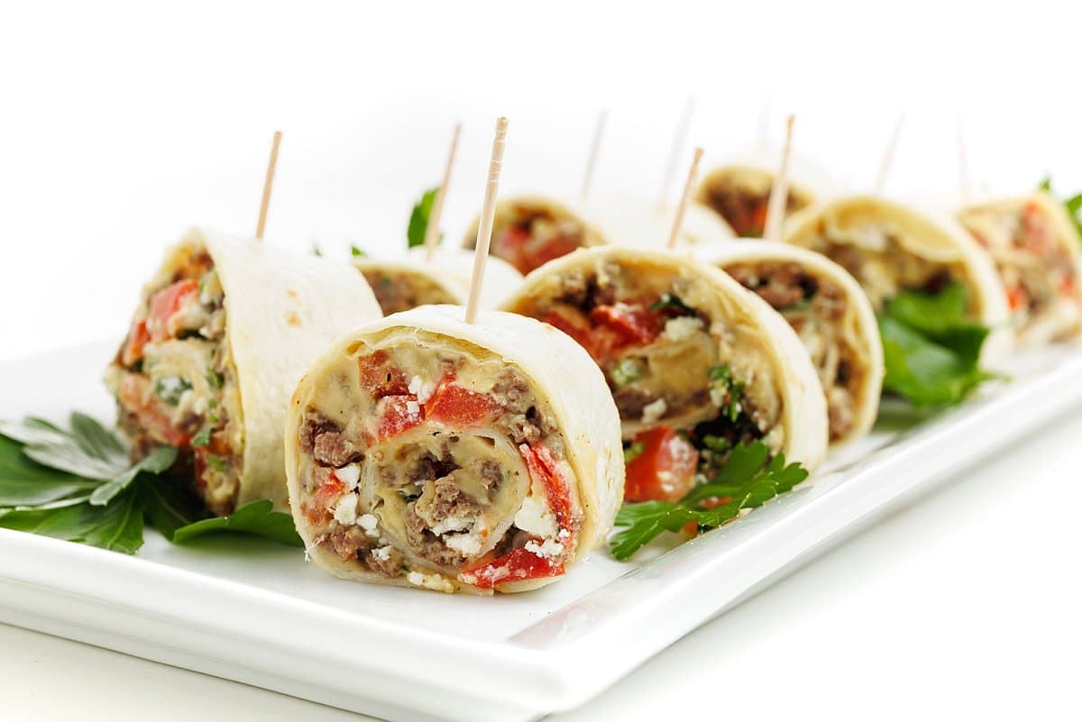 Hummus and hushwee pinwheels.