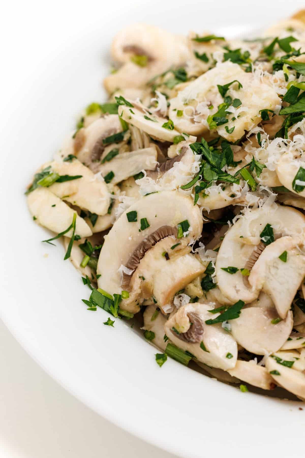 Fresh mushroom salad.