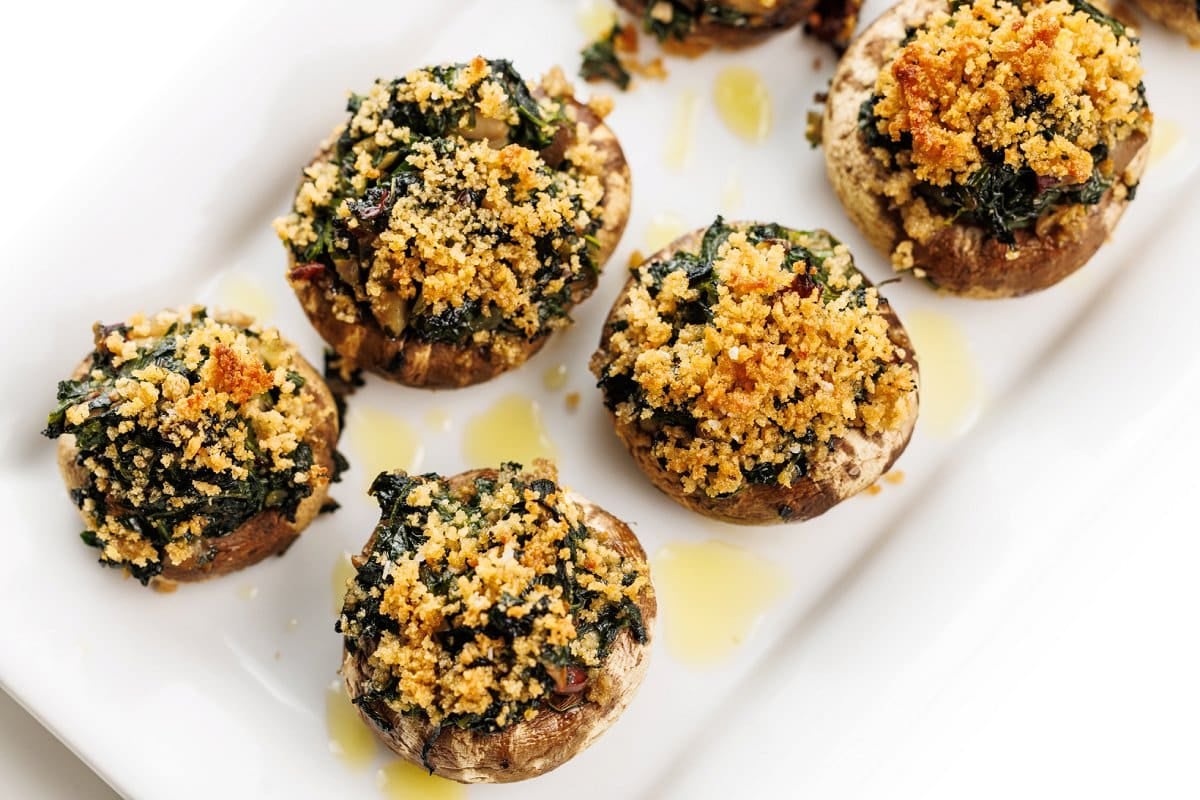 Vegan stuffed mushrooms.