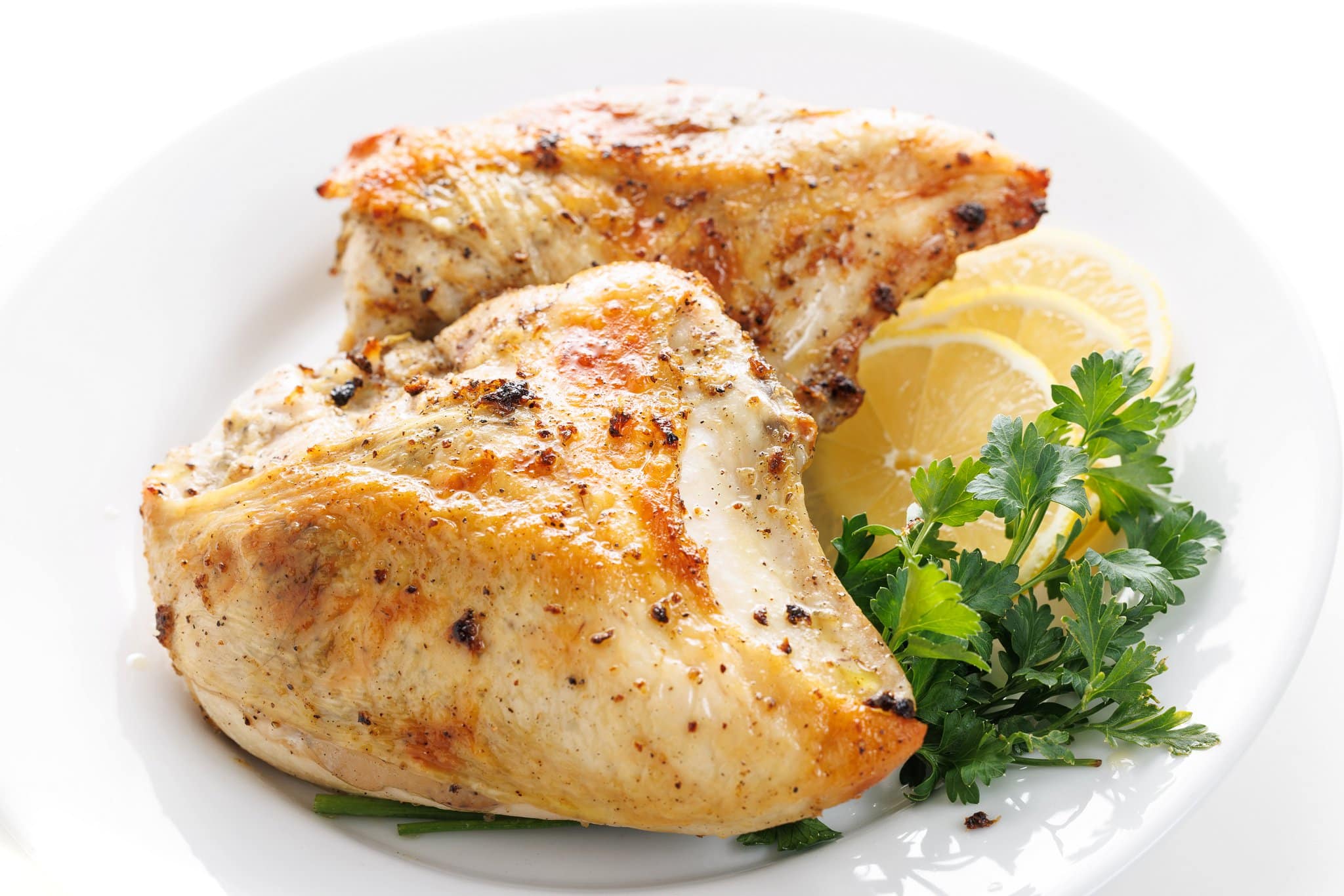 Lemon pepper baked chicken breasts.