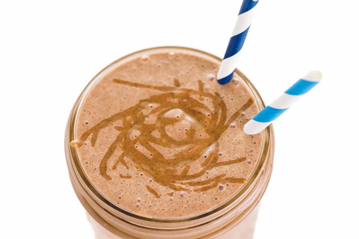 Chocolate almond butter smoothie.