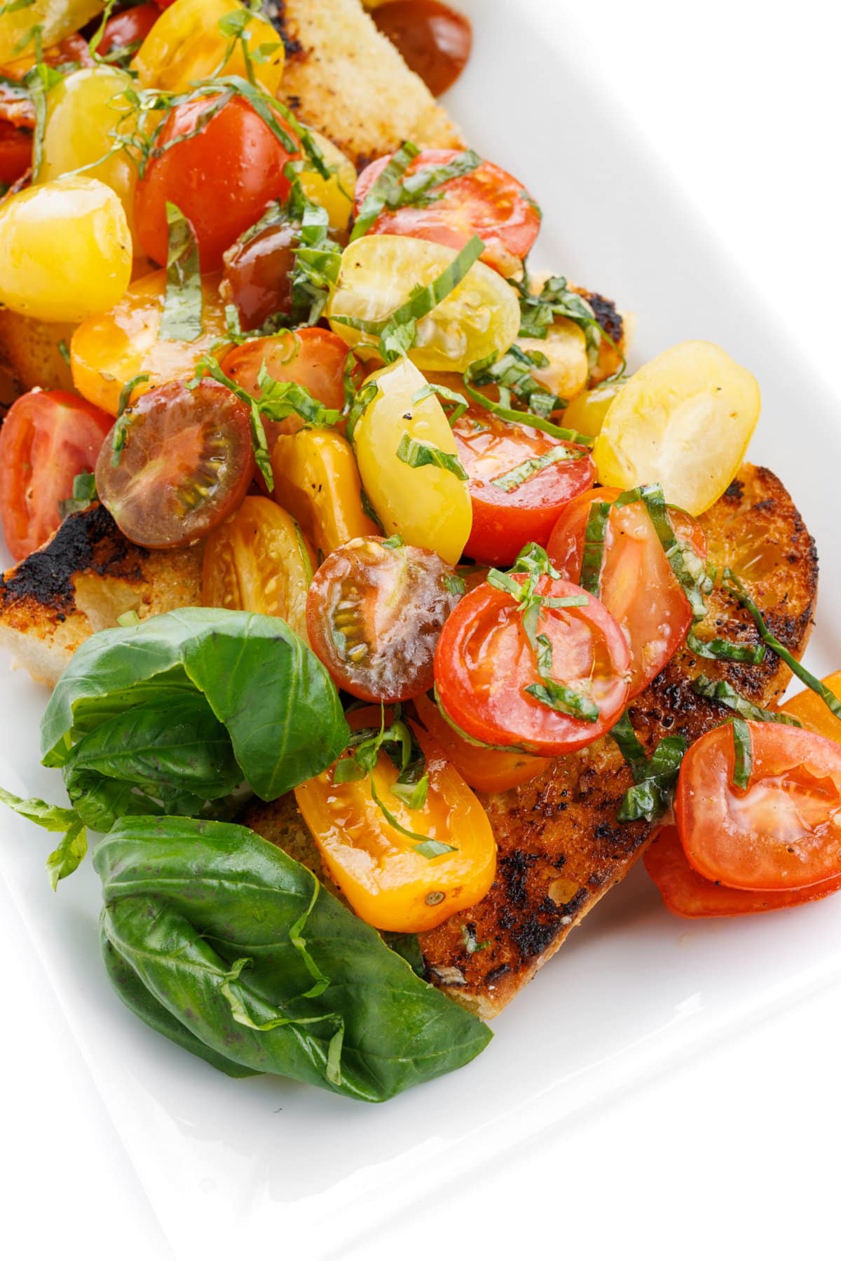 Grilled garlic bread bruschetta