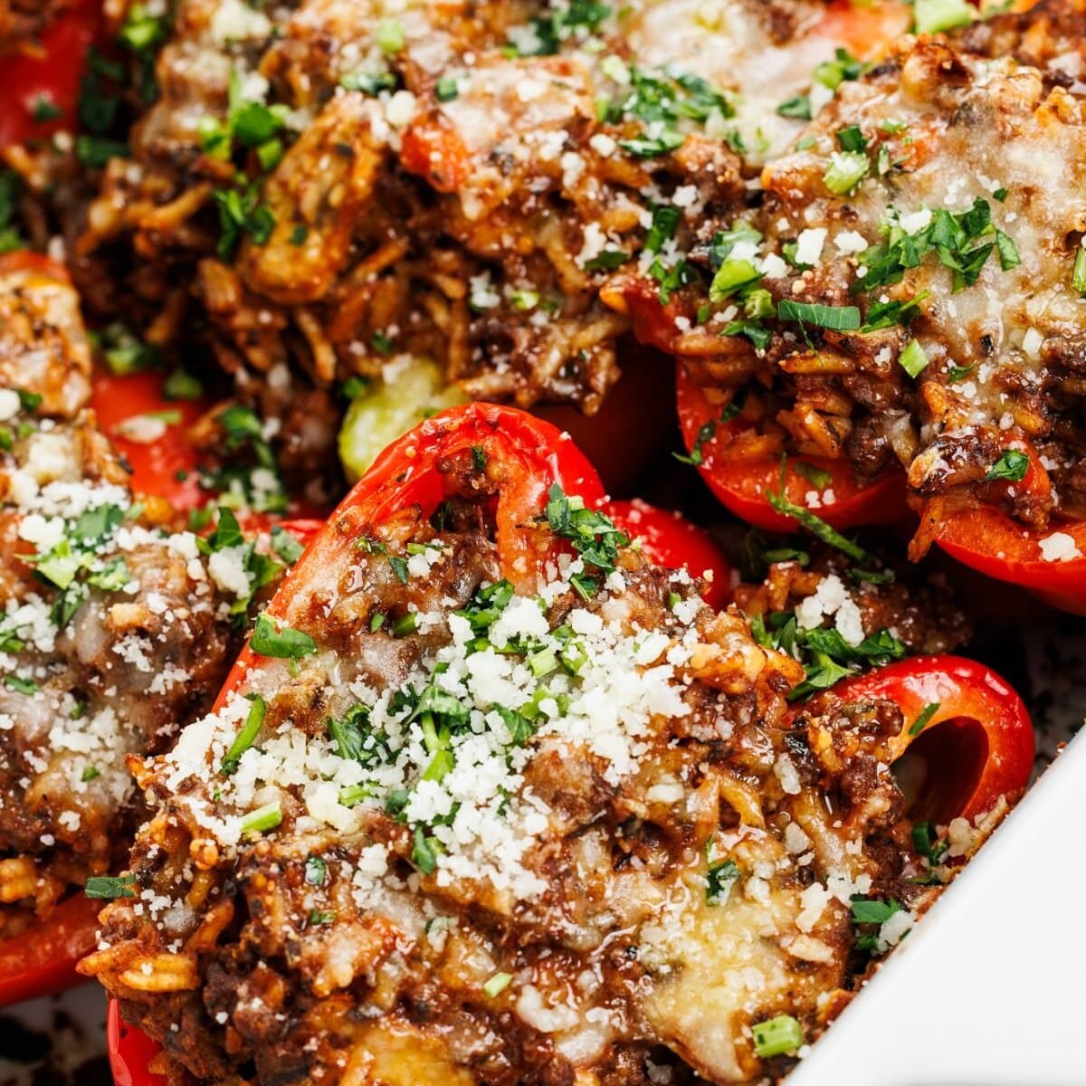 Bison and Mushroom Stuffed Peppers