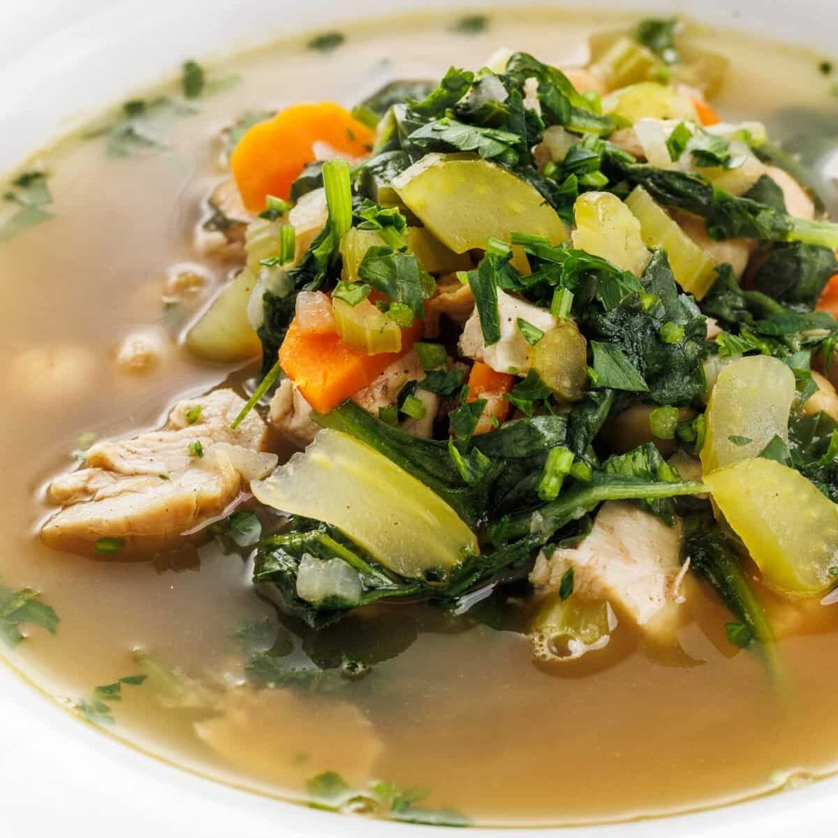 Easy Chicken Soup with Greens