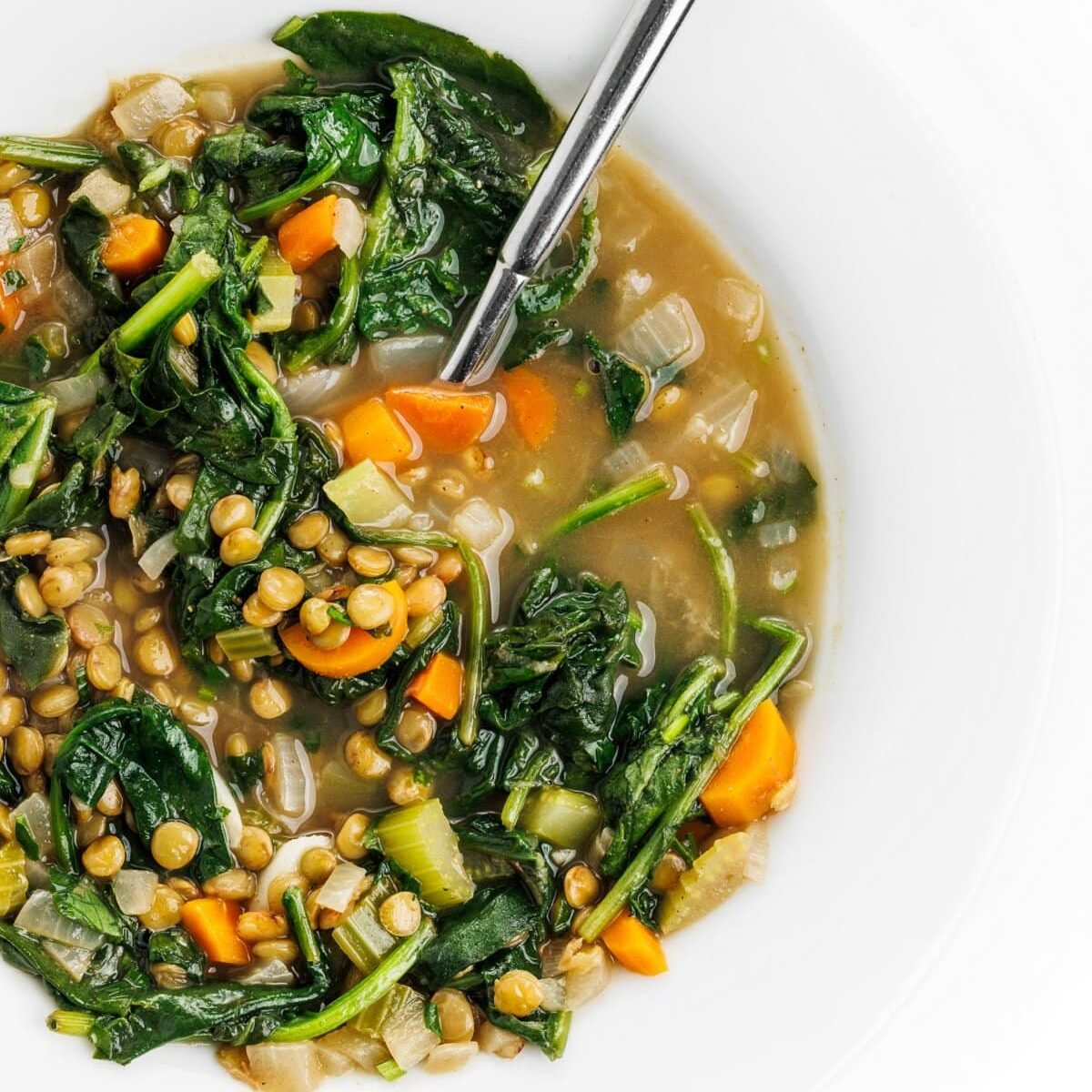 Lebanese Lentil Soup with Greens