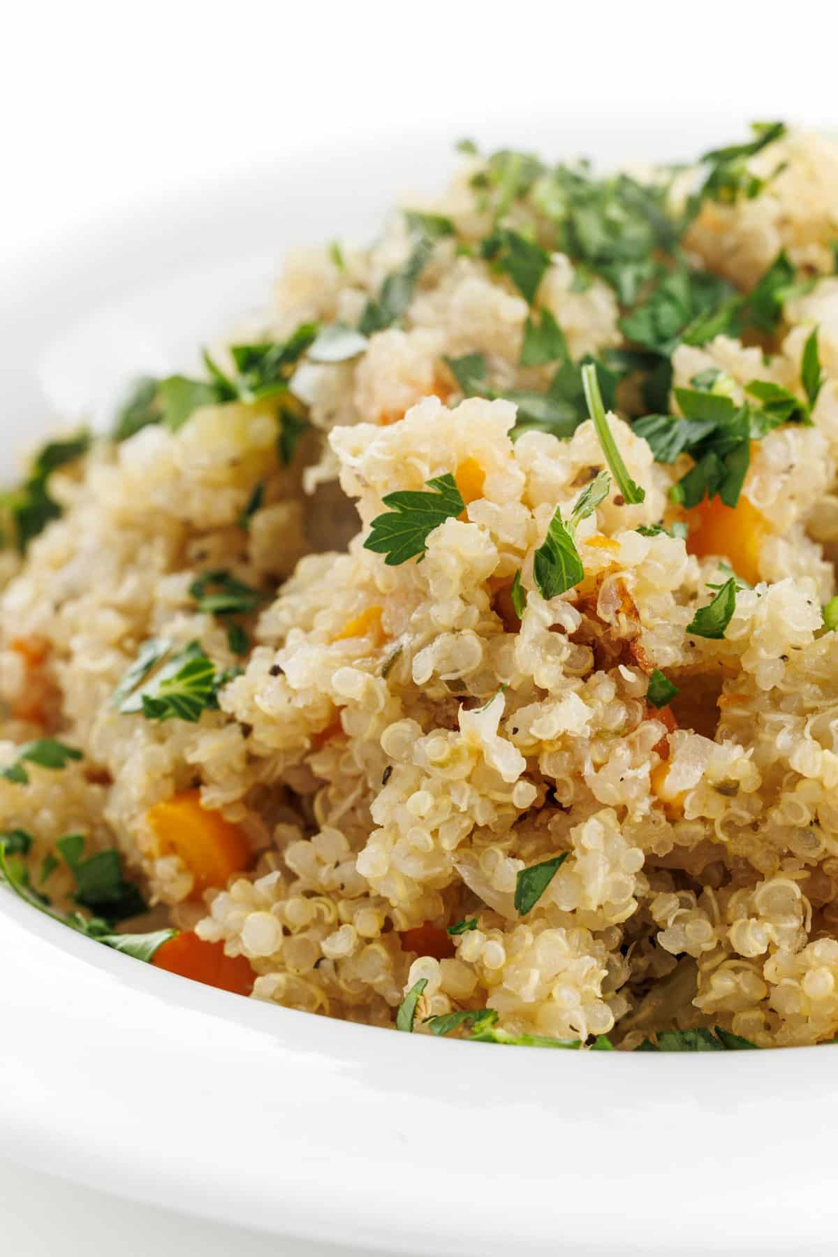Quinoa pilaf with mirepoix.