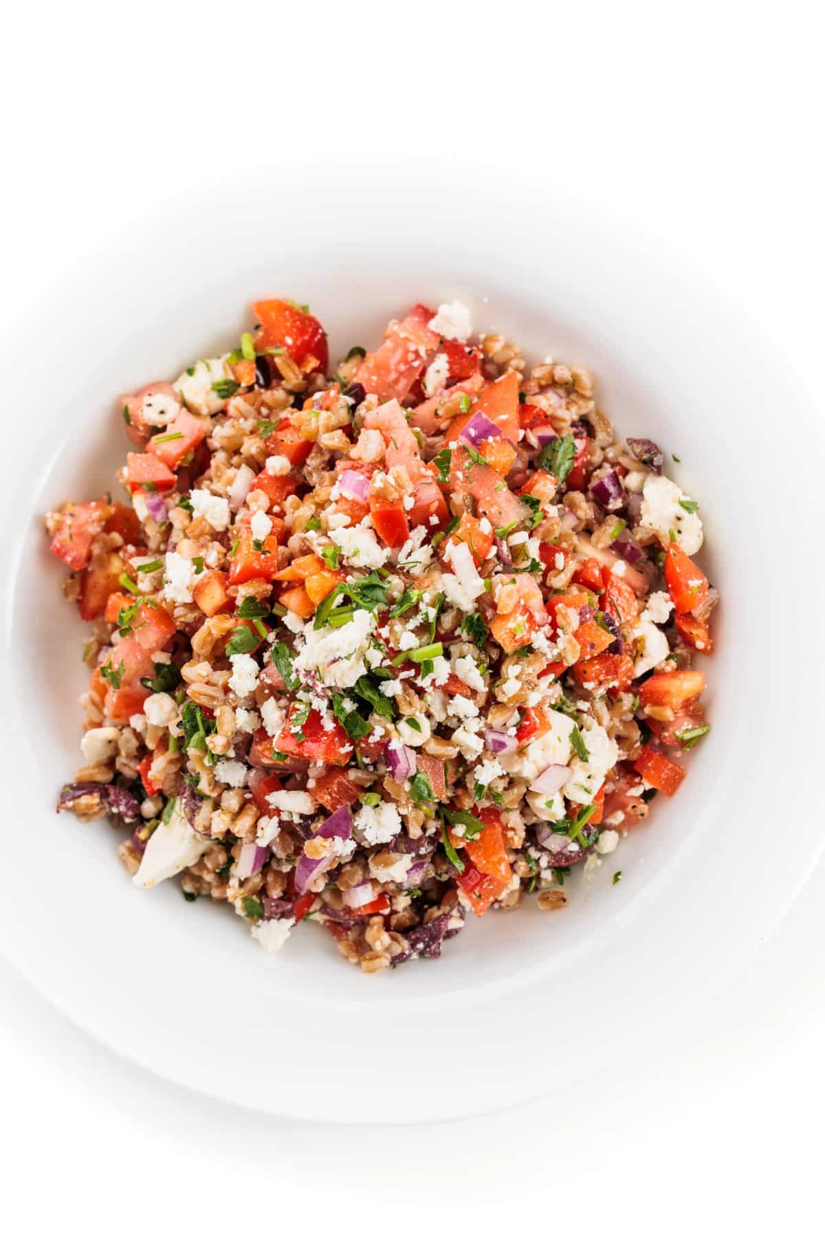 Farro Greek Salad with Feta and Dill