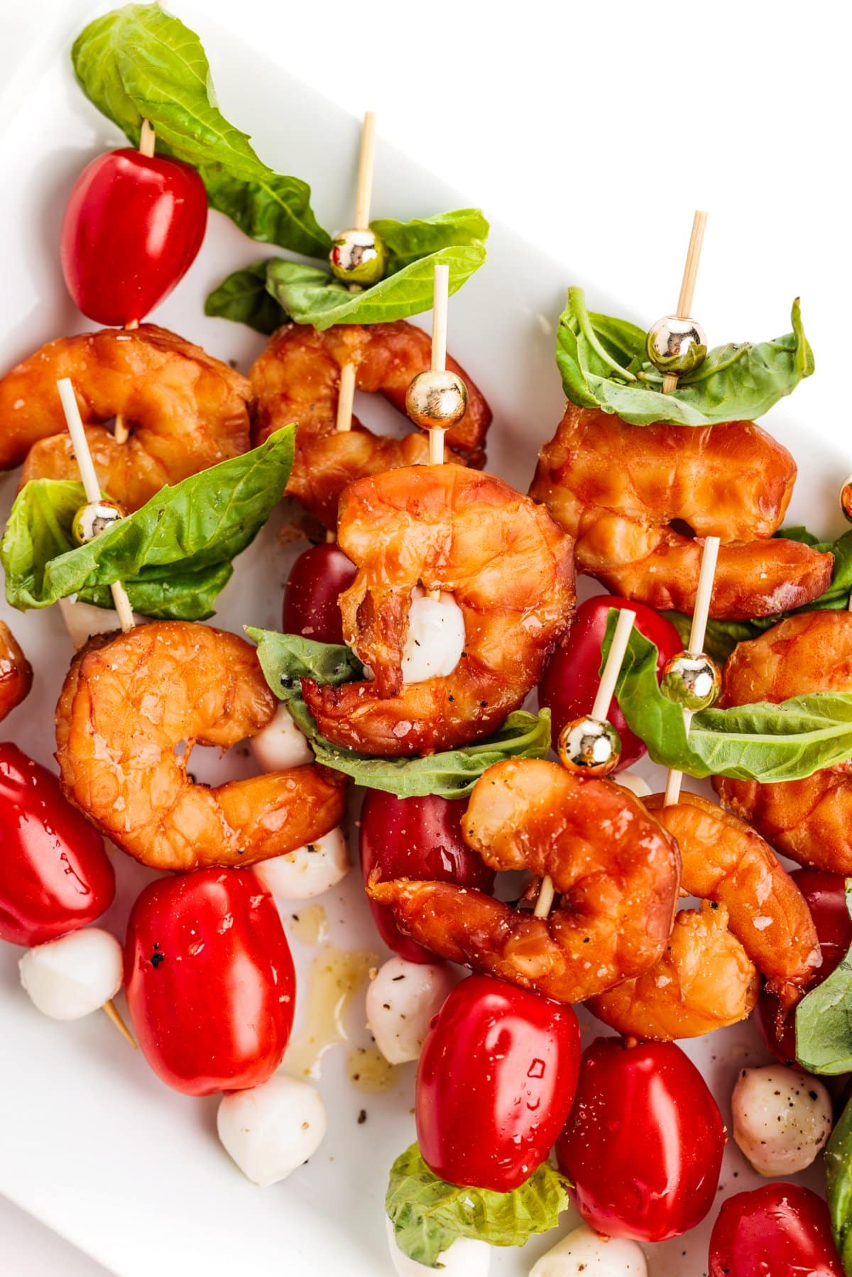 Smoked Shrimp Caprese Skewers