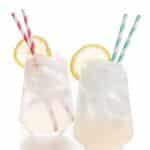 two glasses with ice and lemons