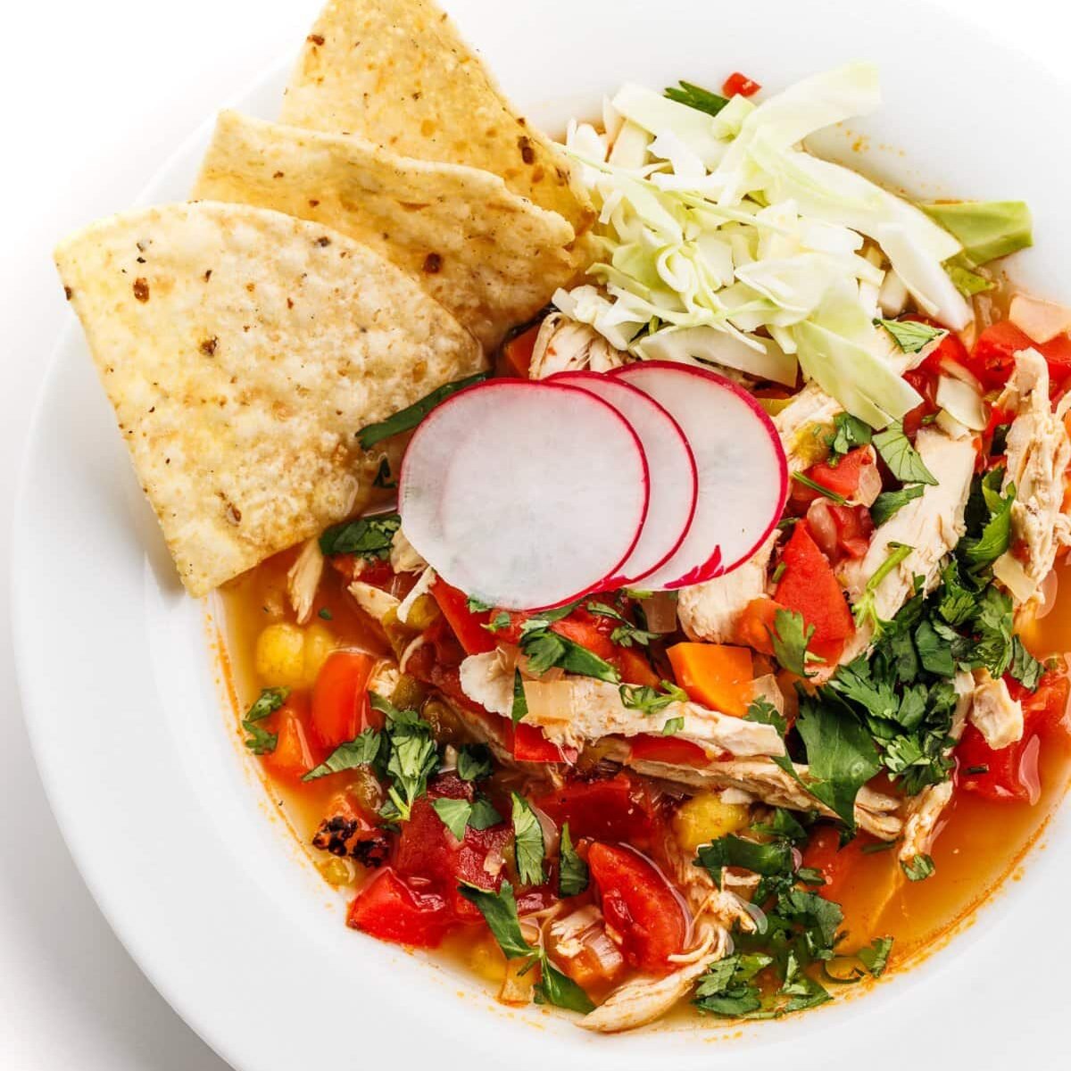 Mexican Chicken Pozole Soup