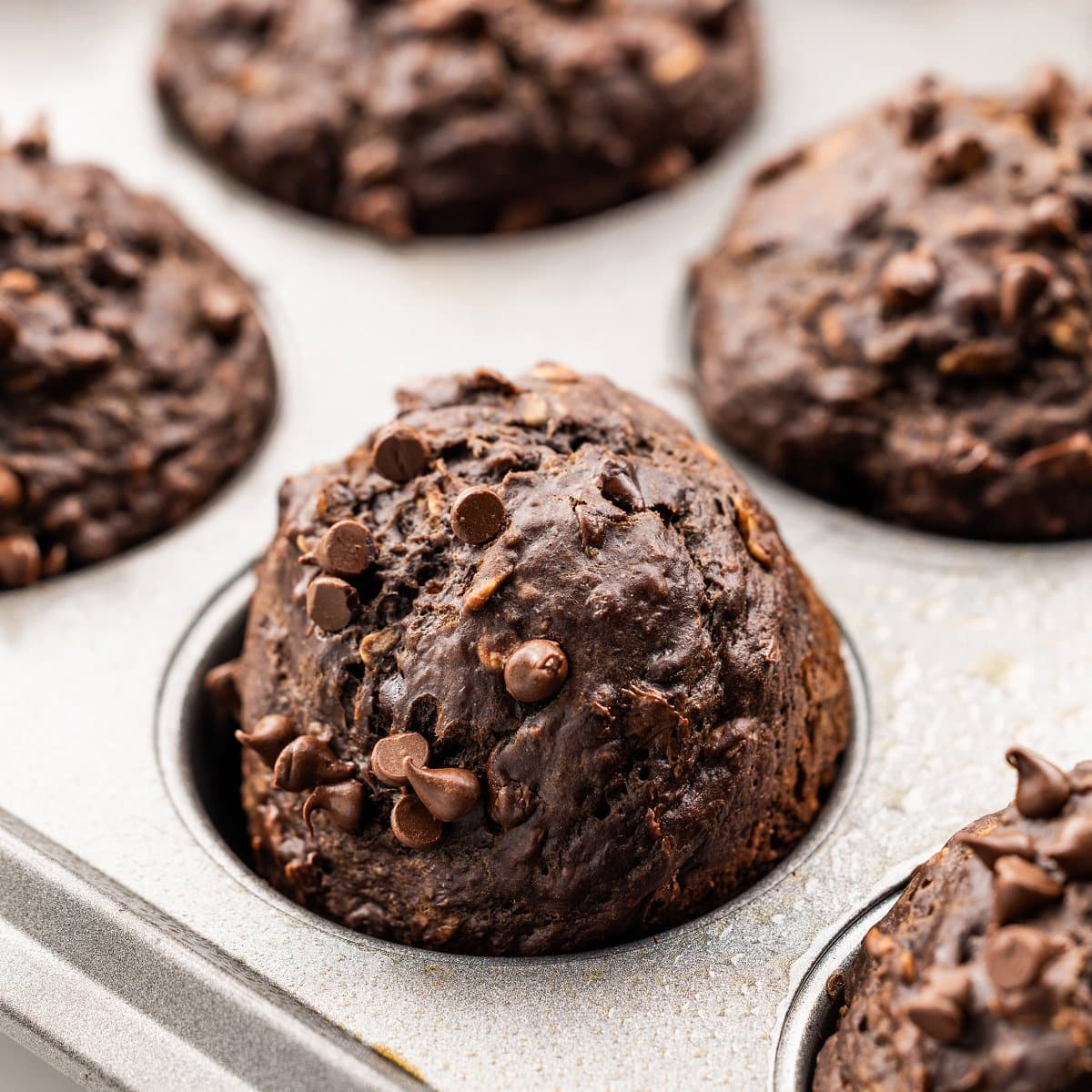 Chocolate Banana Oat Muffins