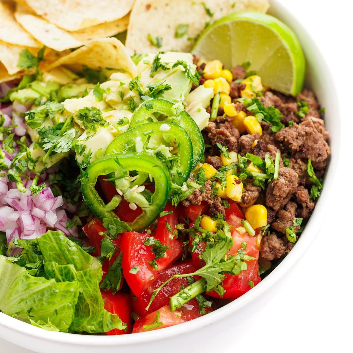 Ground Beef Taco Salad Bowls