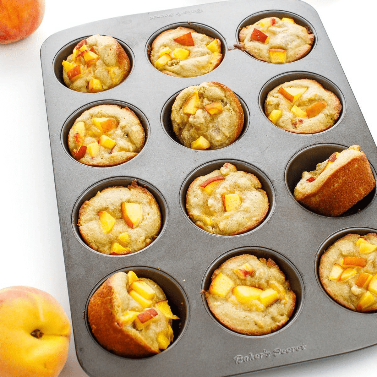 Almond Flour Peach Muffins