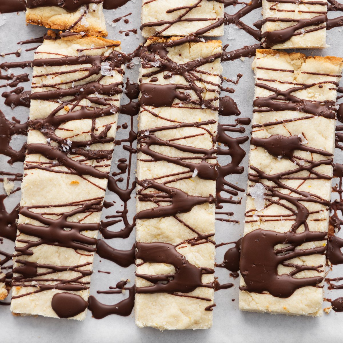 Lemon Shortbread Cookies with Chocolate Drizzle